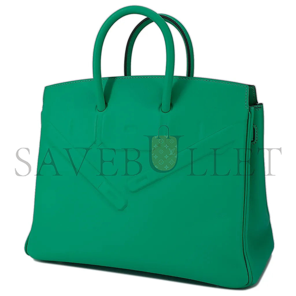 HERMÈS MASTER BIRKIN 25 SHADOW SWIFT LEATHER PHANTOM MINT GREEN BAG H082629CK60 (25*20*13cm)